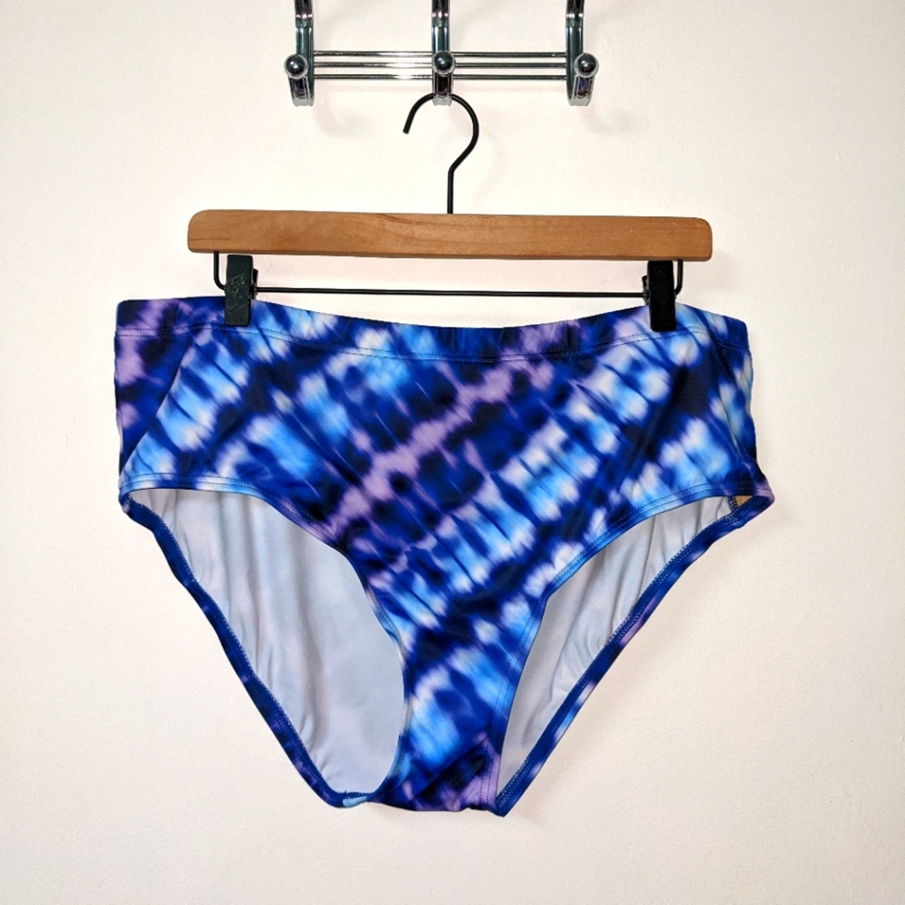 Swimsuits For All Blue Purple Tie Dye Bottom 20